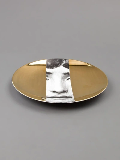 Shop Fornasetti Printed Plate In Gold