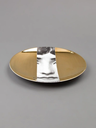 Fornasetti Printed Plate In Gold
