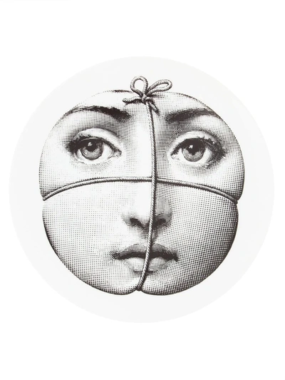 Shop Fornasetti Face Print Plate In White