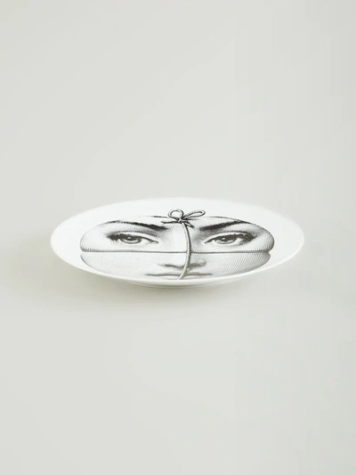Fornasetti Face Print Plate In White