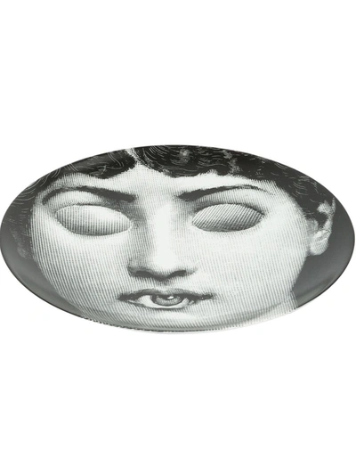 Fornasetti Portrait Print Plate In Black