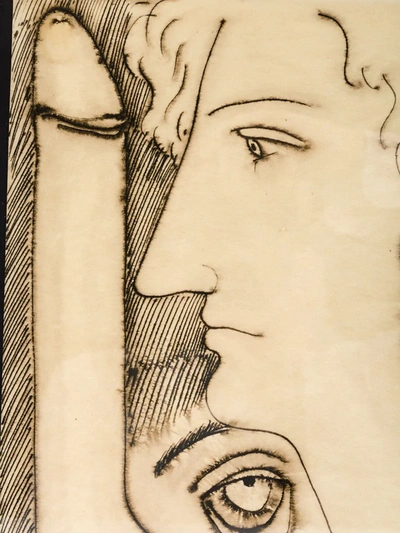 Fornasetti Erotic Painting In Multicolour