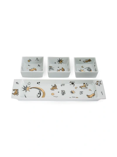 Fornasetti Astronomici Appetizer Set In White