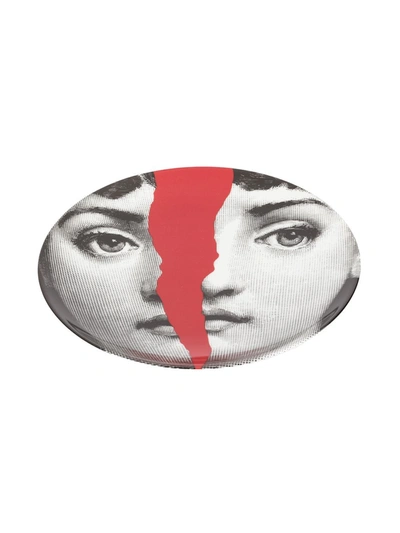 Fornasetti Split Face Plate In Multicolour