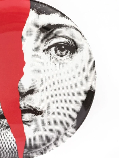 Fornasetti Split Face Plate In Multicolour