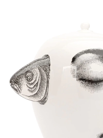 Shop Fornasetti Bollywood Fish Ceramic Bowl In White