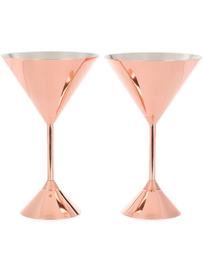 Shop Tom Dixon Plum Martini Glasses (set Of 2) In Gold