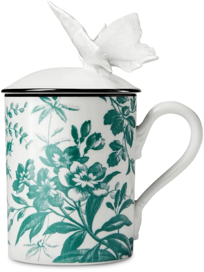 Shop Gucci Herbarium Butterfly Mug In White