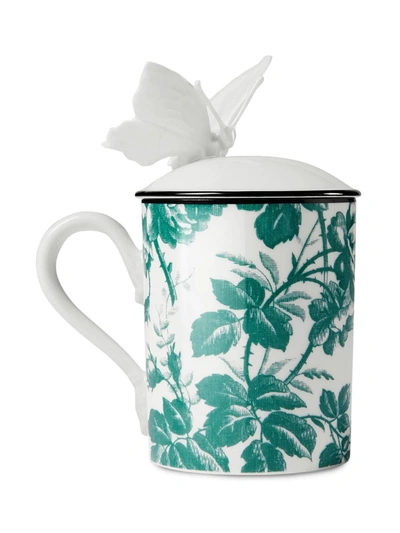 Shop Gucci Herbarium Butterfly Mug In White