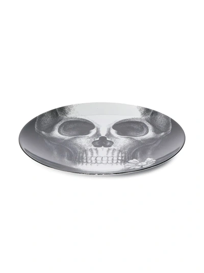 Fornasetti Skull Portrait Plate In Black
