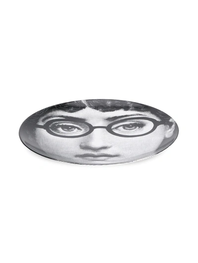 Fornasetti Portrait Plate In Black