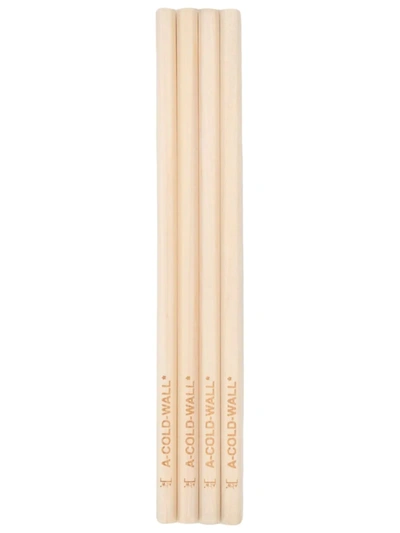 Shop A-cold-wall* Logo Pencils In Neutrals