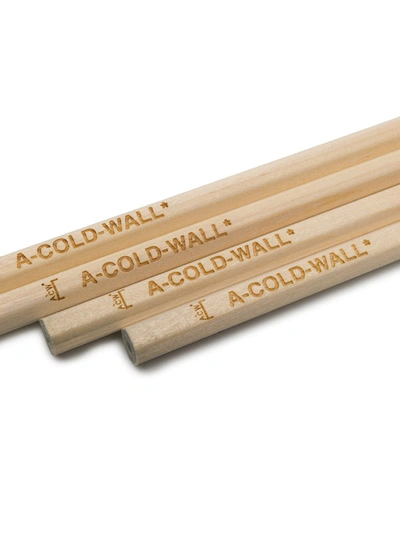Shop A-cold-wall* Logo Pencils In Neutrals