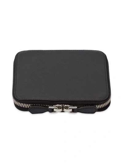 Prada Saffiano Leather Tic-tac-toe Set In Black