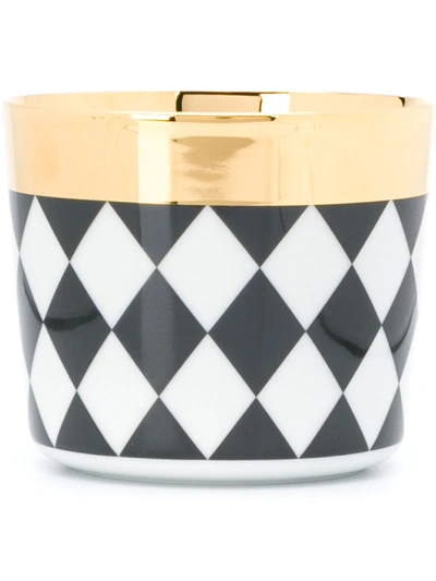 Shop Fürstenberg Diamond-patterned Cup In Black