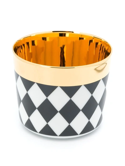 Shop Fürstenberg Diamond-patterned Cup In Black