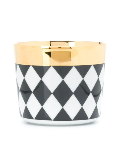 Shop Fürstenberg Diamond-patterned Cup In Black