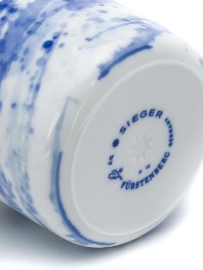 Shop Fürstenberg Marble-effect Cup In Blue