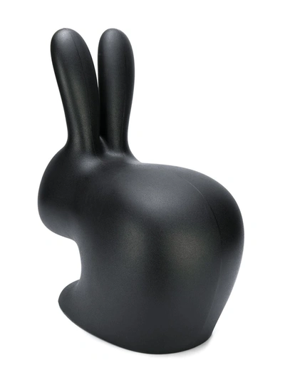 Shop Qeeboo Rabbit-shaped Baby Chair In Black