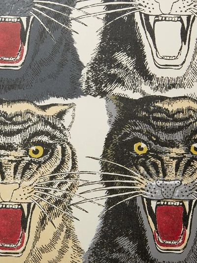 Shop Gucci Tiger Face Print Wallpaper In Multicolour