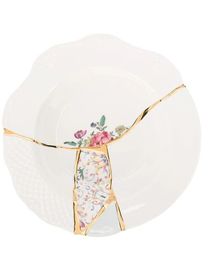 Shop Seletti Kintsugi Dessert Plate (24cm) In White