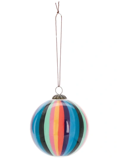 Shop Paul Smith Striped Christmas Tree Bauble In Blue