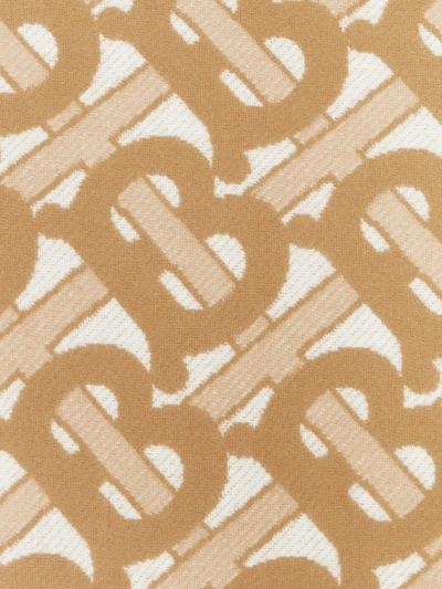 Shop Burberry Monogram Motif Merino Wool Cashmere Blanket In Neutrals