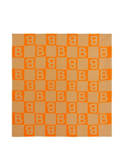 Shop Burberry B Motif Blanket In Orange