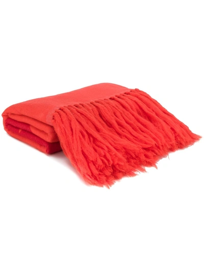 Shop Off-white Arrow Knitted Blanket In Orange
