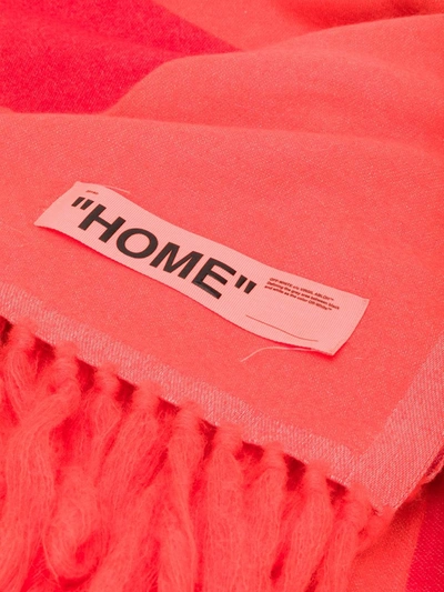 Shop Off-white Arrow Knitted Blanket In Orange