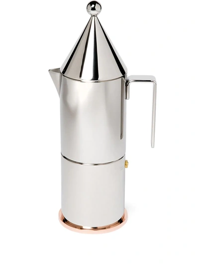 Shop Alessi La Conica Coffee Maker In Silver