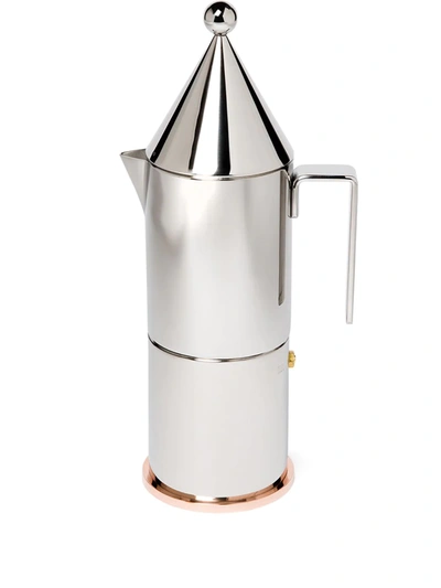 Shop Alessi La Conica Coffee Maker In Silver