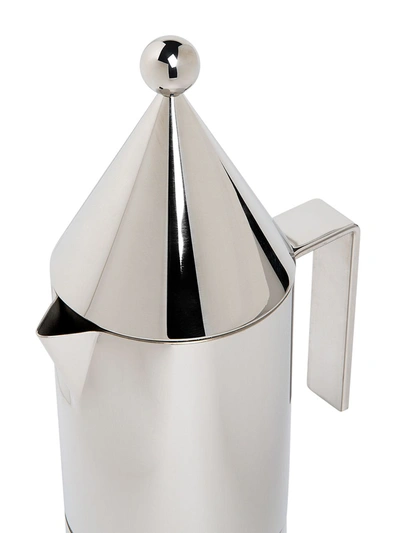 Shop Alessi La Conica Coffee Maker In Silver