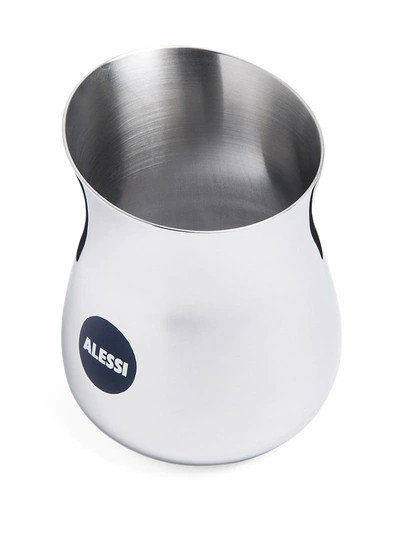 Shop Alessi Branded Curved Vase (8cm) In Silver