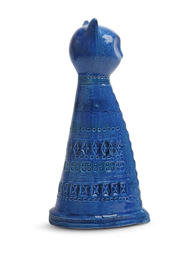 Shop Bitossi Ceramiche Tall Cat Figure In Blue