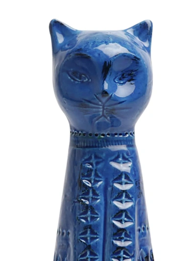 Shop Bitossi Ceramiche Tall Cat Figure In Blue