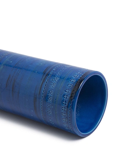 Shop Bitossi Ceramiche Cylindrical Vase In Blue