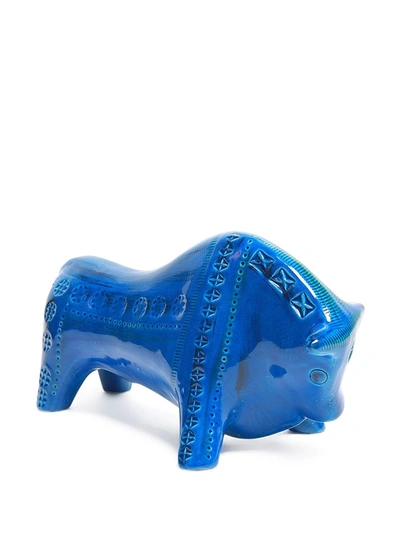 Shop Bitossi Ceramiche Bull Figure In Blue