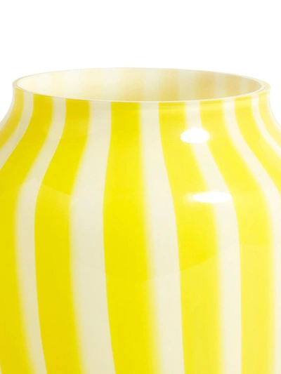 Shop Hay Striped Wide Vase In Yellow