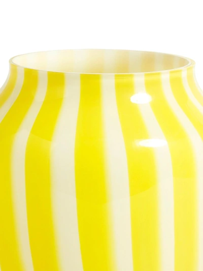 Hay Striped Wide Vase In Yellow