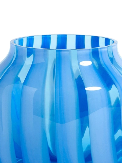 Shop Hay Striped Wide Vase In Blue