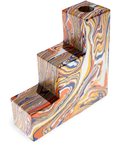 Shop Tom Dixon Swirl Stepped Bookends In Orange