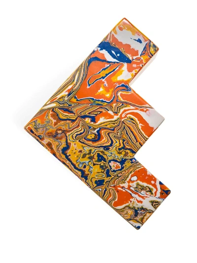 Tom Dixon Set Of 2 Swirl Stepped Bookends In Orange
