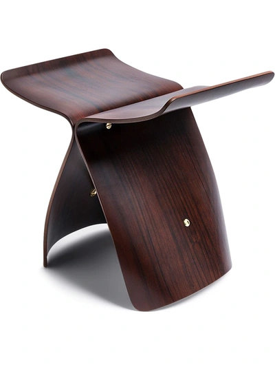 Shop Vitra Buttefly Stool In Brown