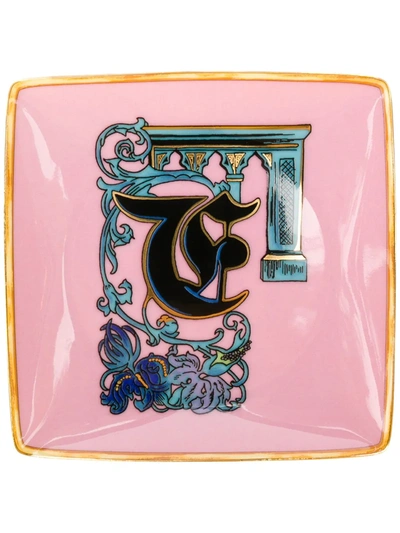Shop Versace Home Alphabet 'f' Plate (11cm) In Pink