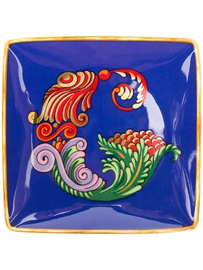 Versace Home Holiday Alphabet 'g' Bowl In Blue