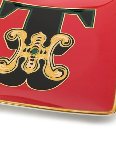 Shop Versace Home Alphabet T Plate (11cm) In Red