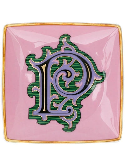 Shop Versace Home Alphabet P Plate (11cm) In Pink