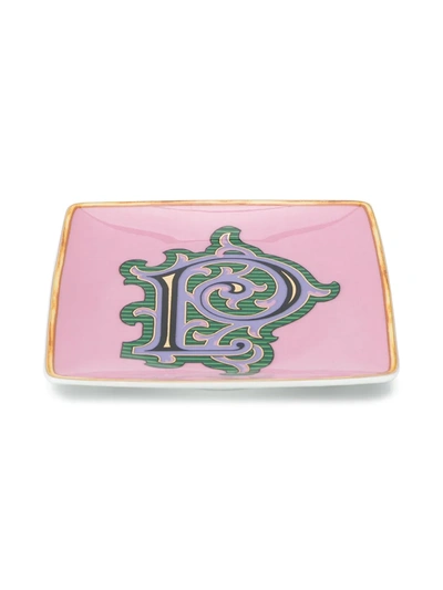 Shop Versace Home Alphabet P Plate (11cm) In Pink