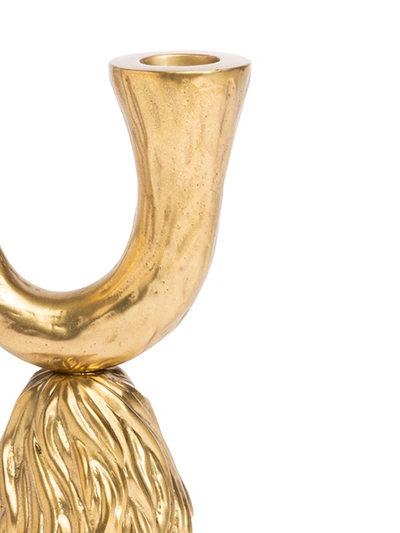 Shop L'objet Horn Candle Stick Holder In Gold